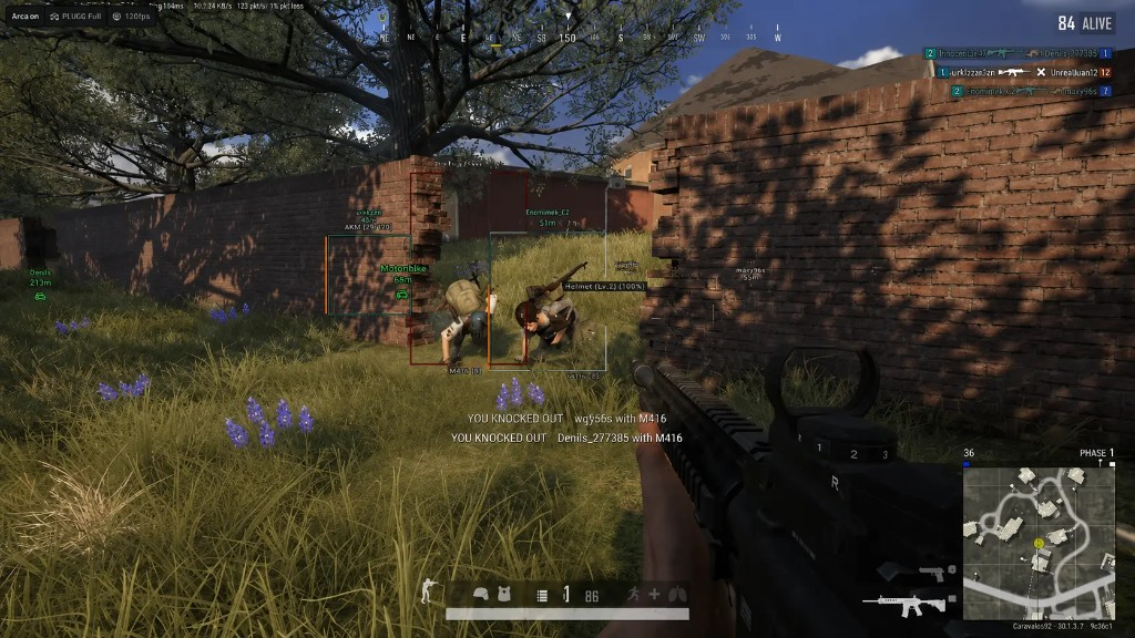PUBG Cheats player ESP — boxes, names, distance, and loot through walls